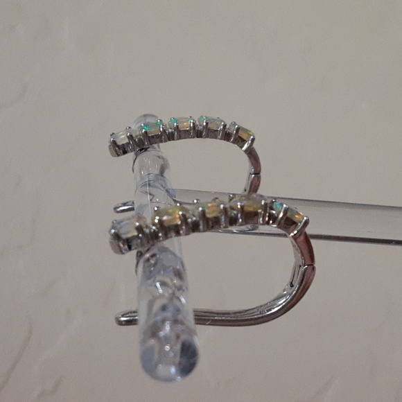 925 Opal Oval Hoop Earrings. Price Is Firm. - Picture 2 of 3